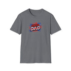 Super Dad T-Shirt – Union Jack Flag pattern Retro Comic Father’s Day Tee