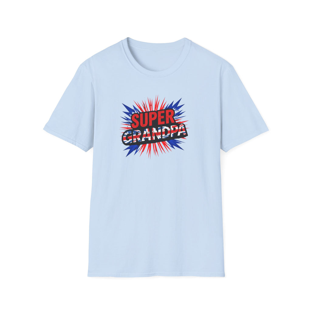 Super Grandpa T-Shirt Union Jack/England themed – Retro Comic Style Father’s Day Gift for Grandfathers