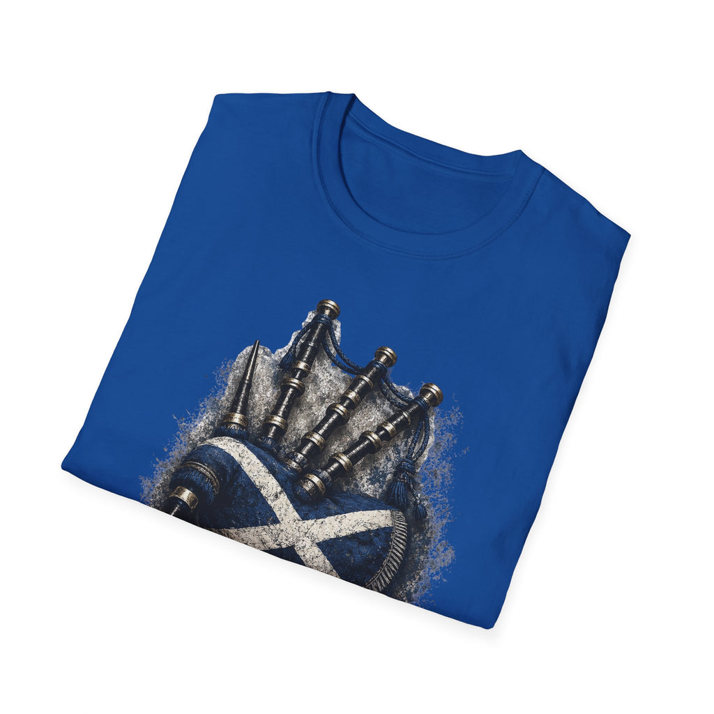 Bagpipes Following Scotland Flag Tee