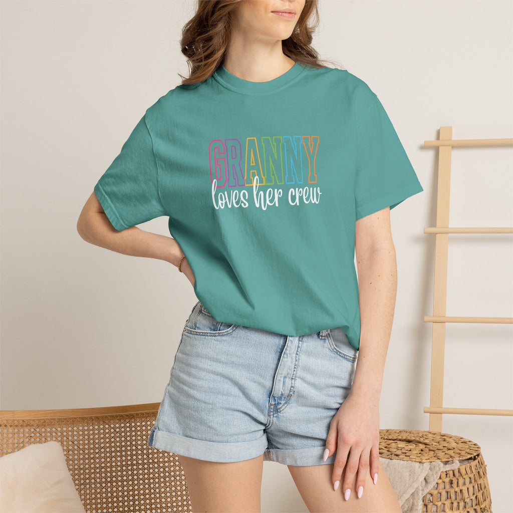 Grandma Loves Her Crew T‑Shirt — Pastel Family Grandma Tee