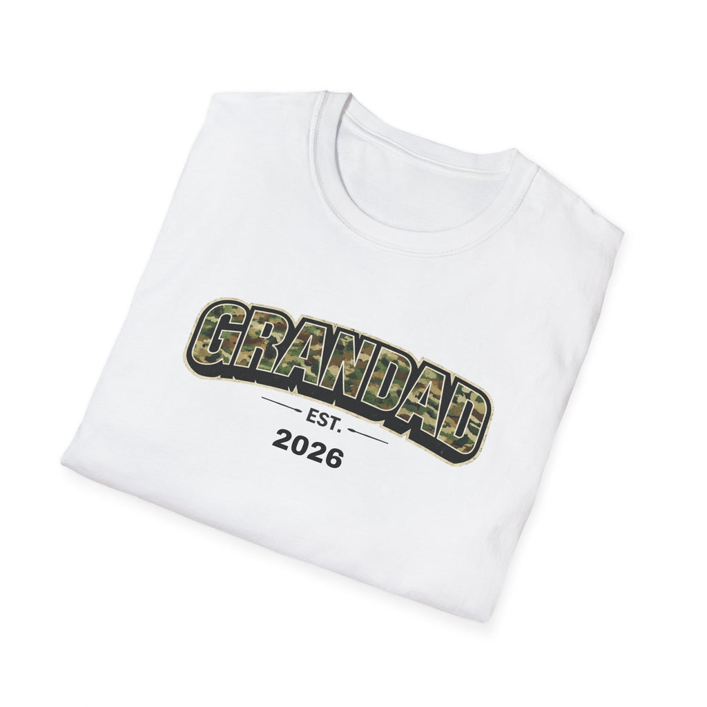 Granddad Est. 2026 T-Shirt — Camo Lettering Fathers Day Gift