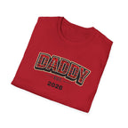 Daddy Est. 2026 T-Shirt — Plaid Dad Announcement Tee