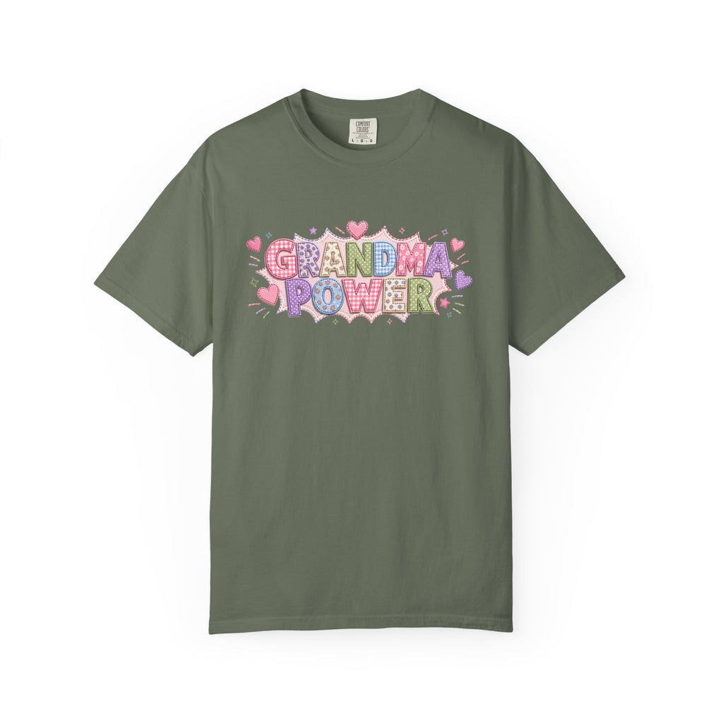 Grandma Power T-Shirt — Cute Heart Graphic Tee for Grandmothers