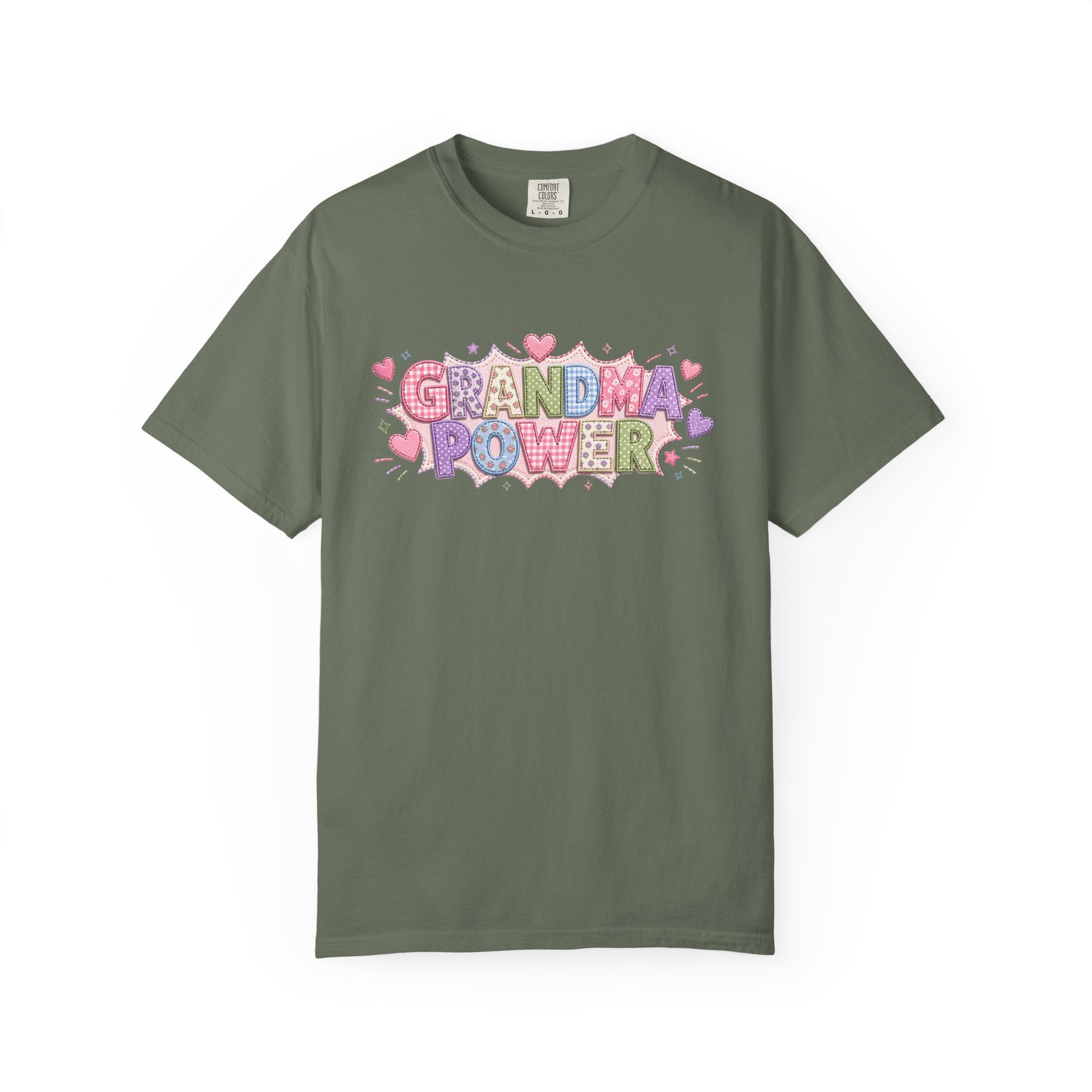 Grandma Power T-Shirt — Cute Heart Graphic Tee for Grandmothers