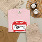 Hello My Name Is Granny T-Shirt - Funny Grandma Gift, Retro Name Badge Tee