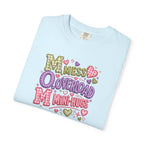 Mess, Overload, Mini-Hugs Hugs T-Shirt — Cute Hand-Lettered Mom Vibes Tee