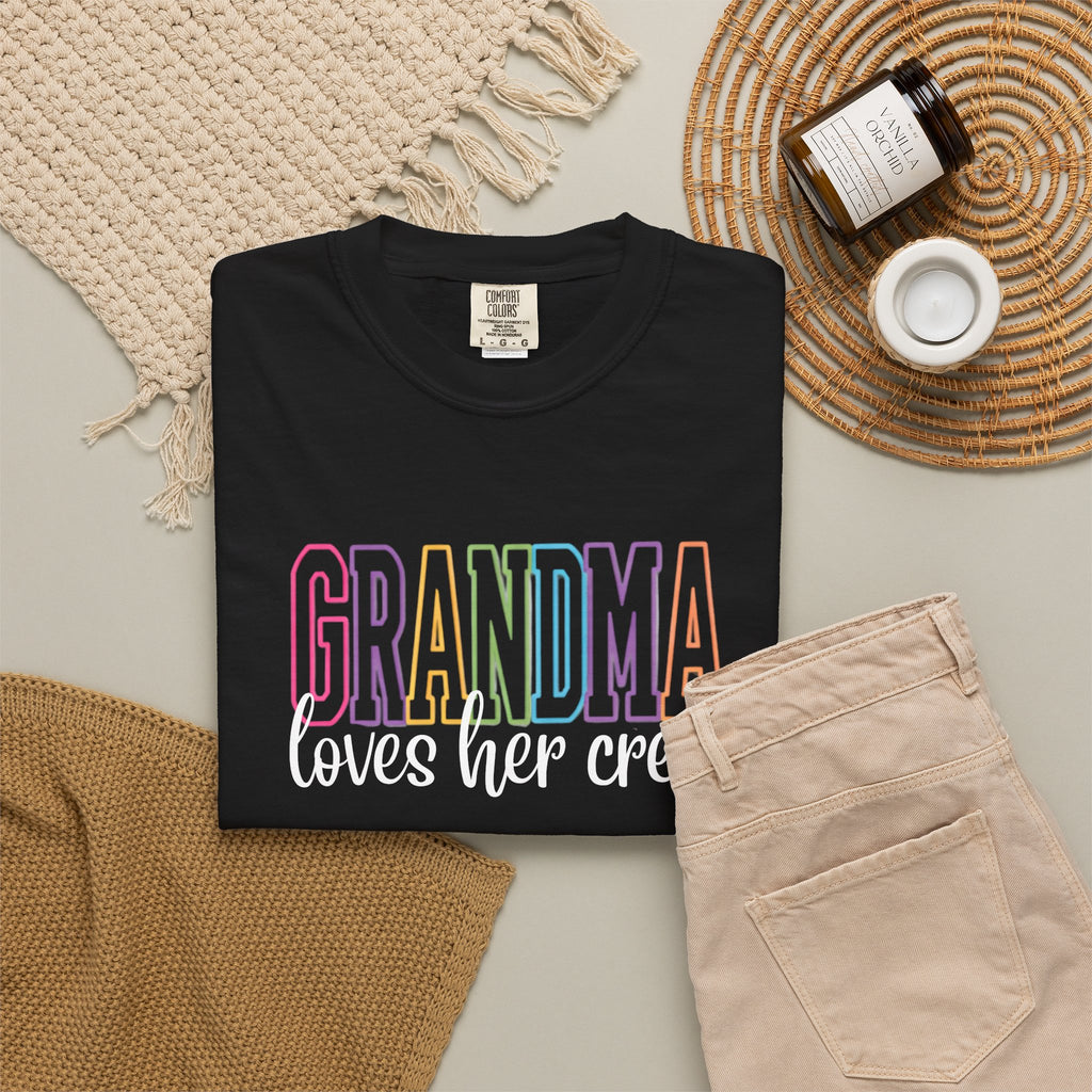 Grandma Pastel Rainbow T-Shirt — 'GRANDMA' Retro Lettering Tee