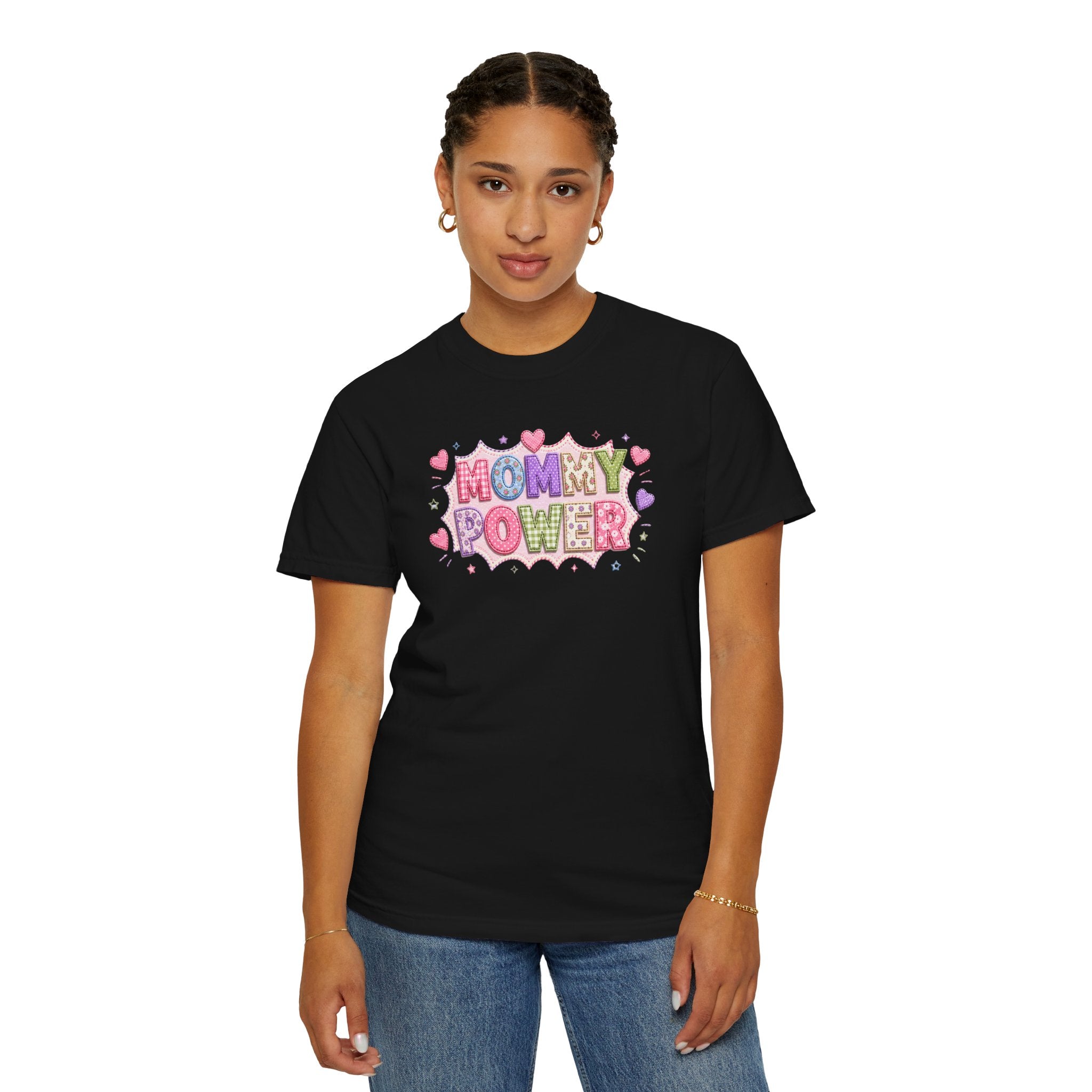 Mommy Power T-Shirt — Cute Heart Graphic Tee for Moms, Mother’s Day Gift