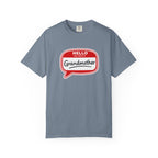 Hello My Name Is Grandmother T-Shirt - Retro Name Badge Tee for Moms & Grandmas