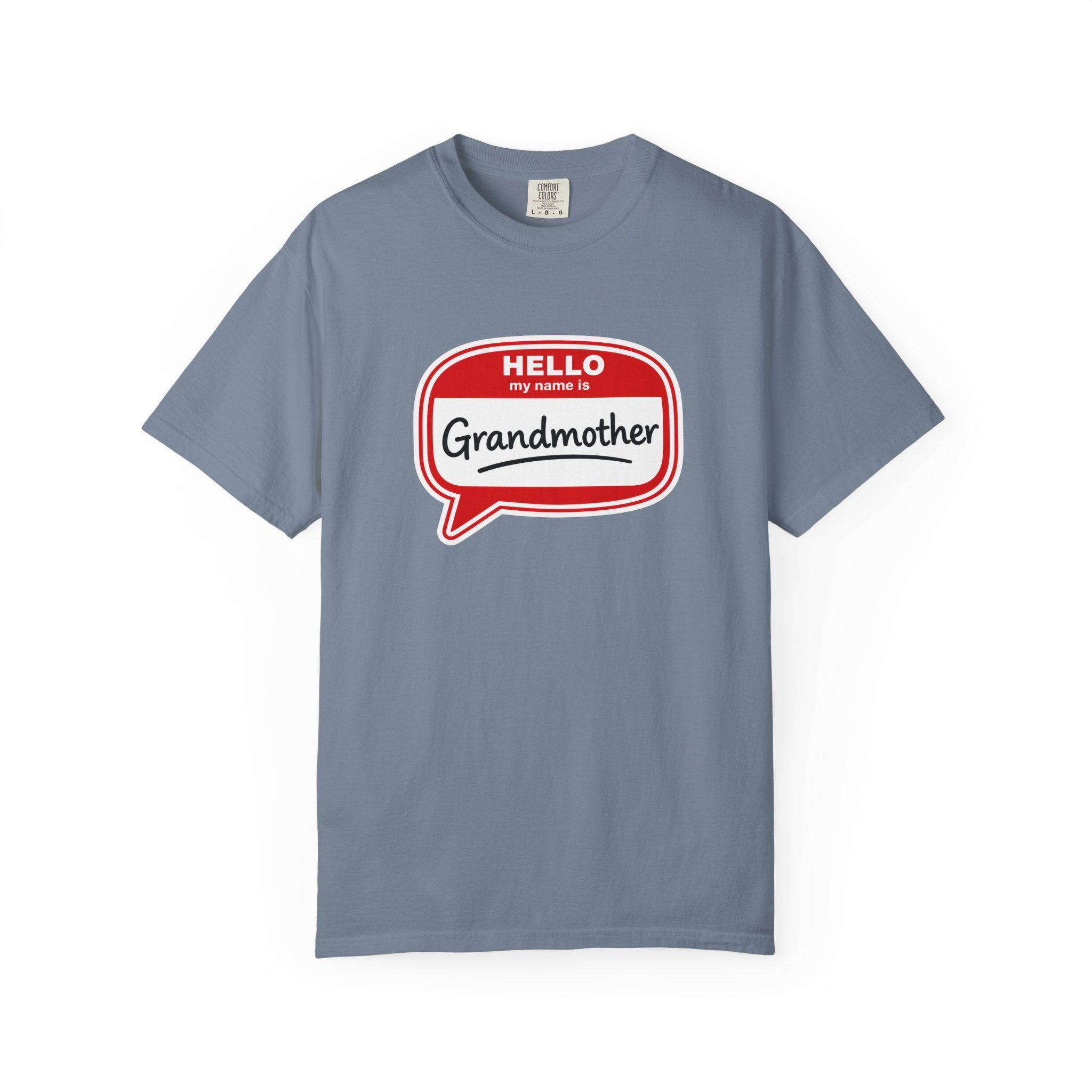 Hello My Name Is Grandmother T-Shirt - Retro Name Badge Tee for Moms & Grandmas