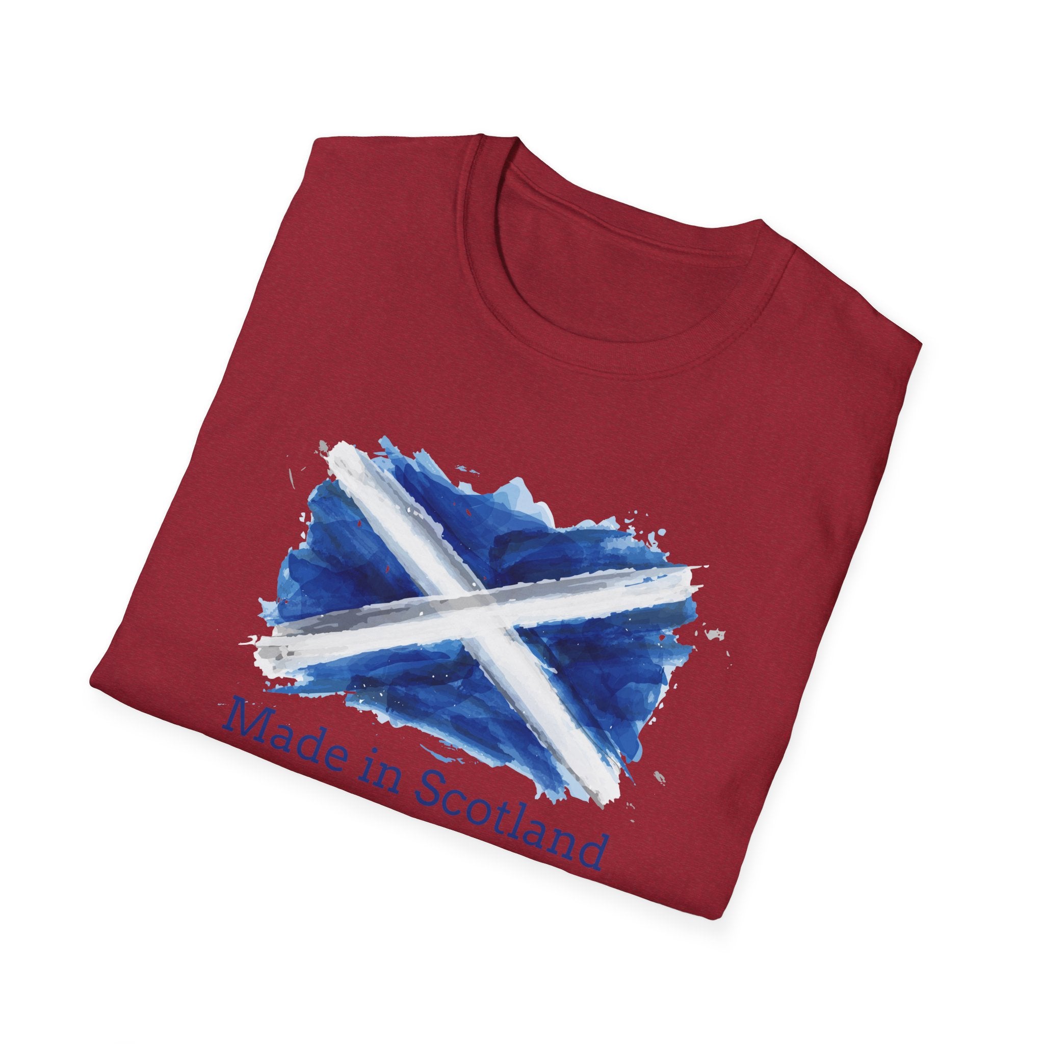 Made in Scotland T-Shirt — Watercolor Saltire Flag Tee