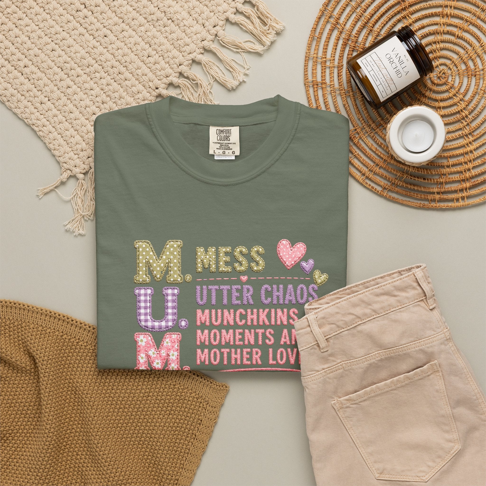 M.U.M. Mom Acronym Graphic Tee — Mess, Utter Chaos, Munchkins & Mother Love T-Shirt