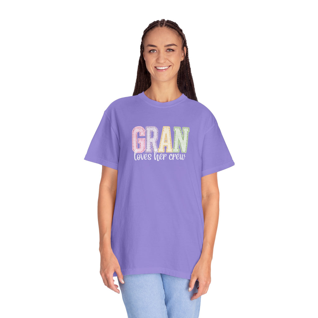 Gran Loves Her Crew T-Shirt — Pastel Grandma Shirt for Mother's Day & Family Gifts