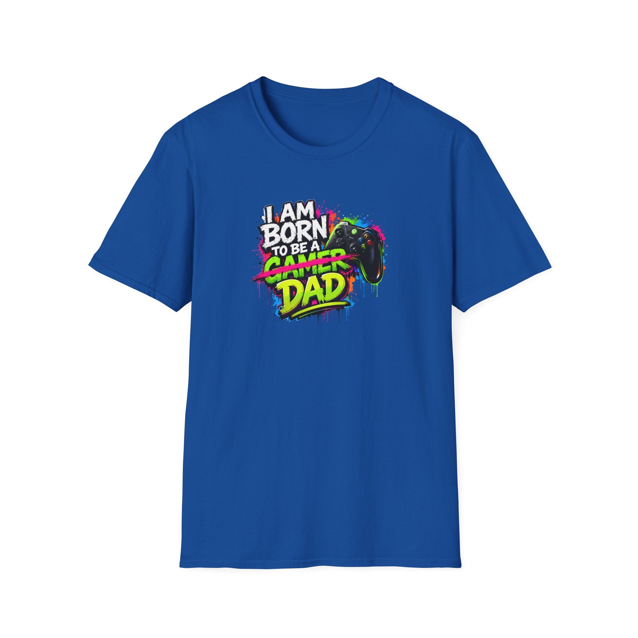 "I Am Born To Be A Gamer Dad" Neon T‑Shirt