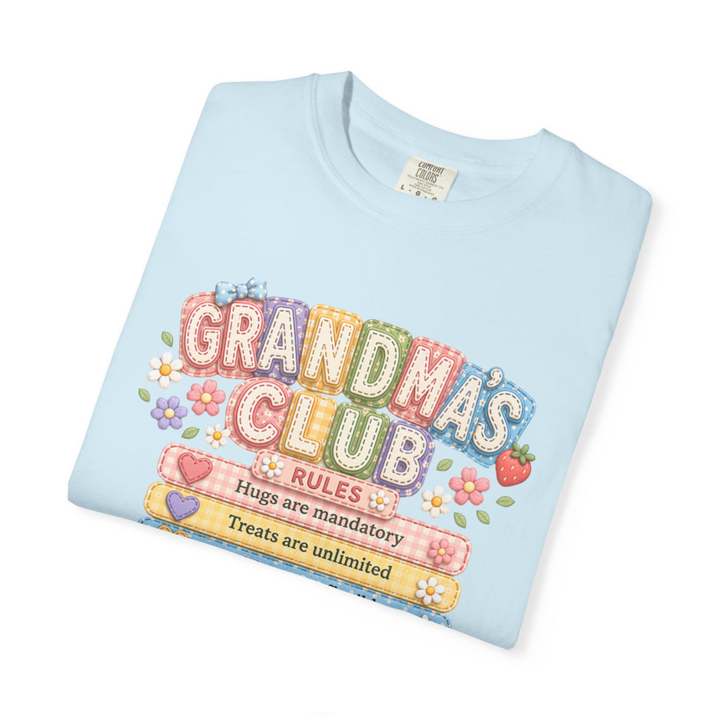 Grandma's Club T-Shirt — Cute Floral 'Grandma's Club' Rules Tee