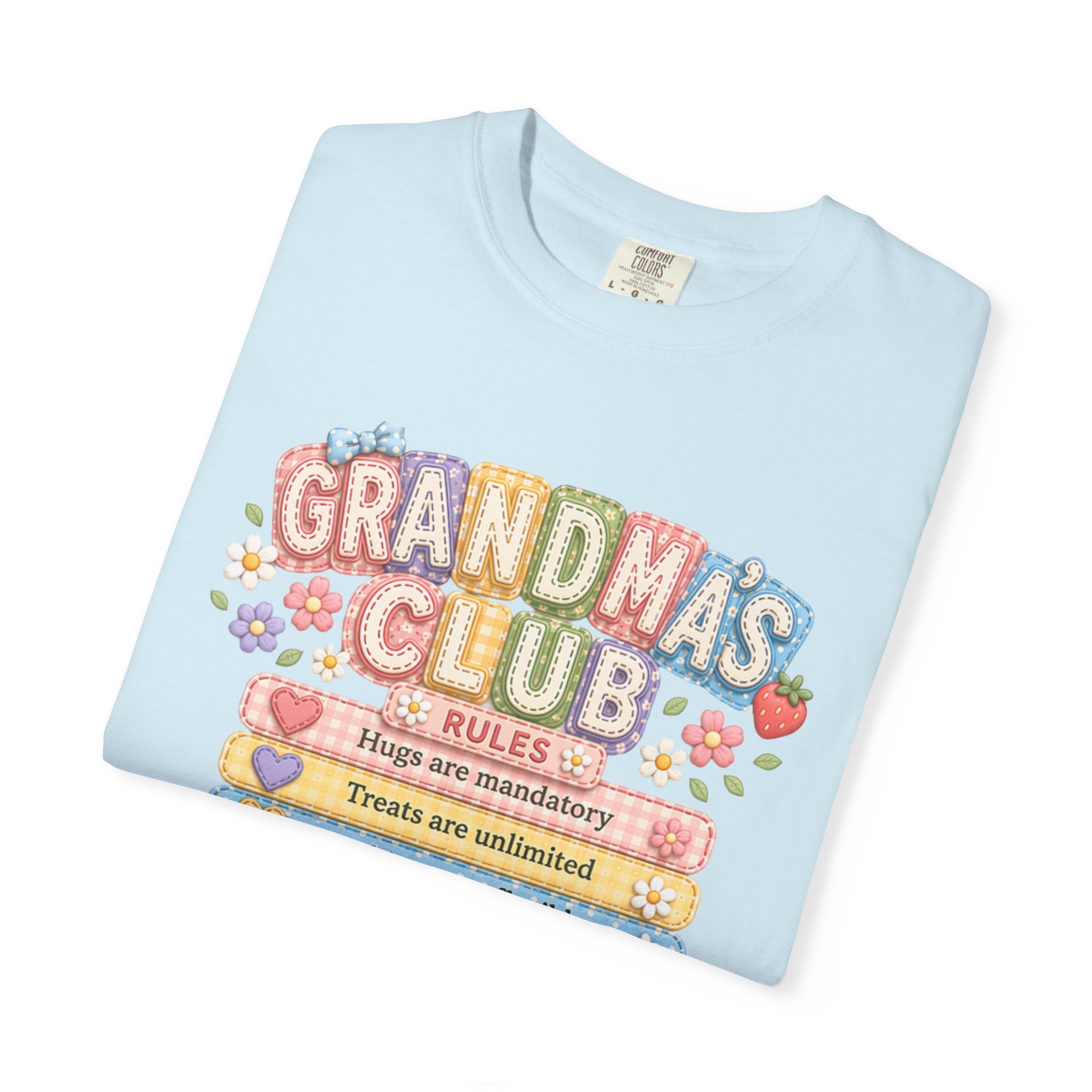 Grandma's Club T-Shirt — Cute Floral 'Grandma's Club' Rules Tee