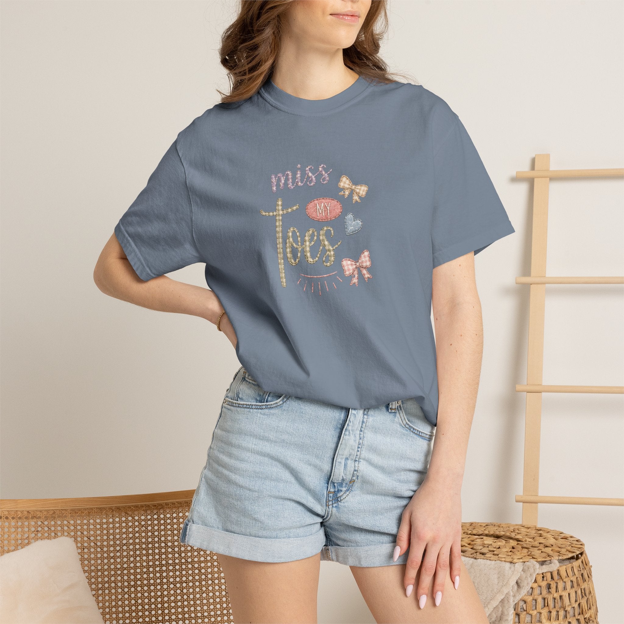 Miss My Toes Graphic T-Shirt – Cute Baby Feet & Bows Tee