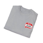 Daddy Name Tag T-Shirt - 'Hello Daddy' Retro Speech Bubble Tee