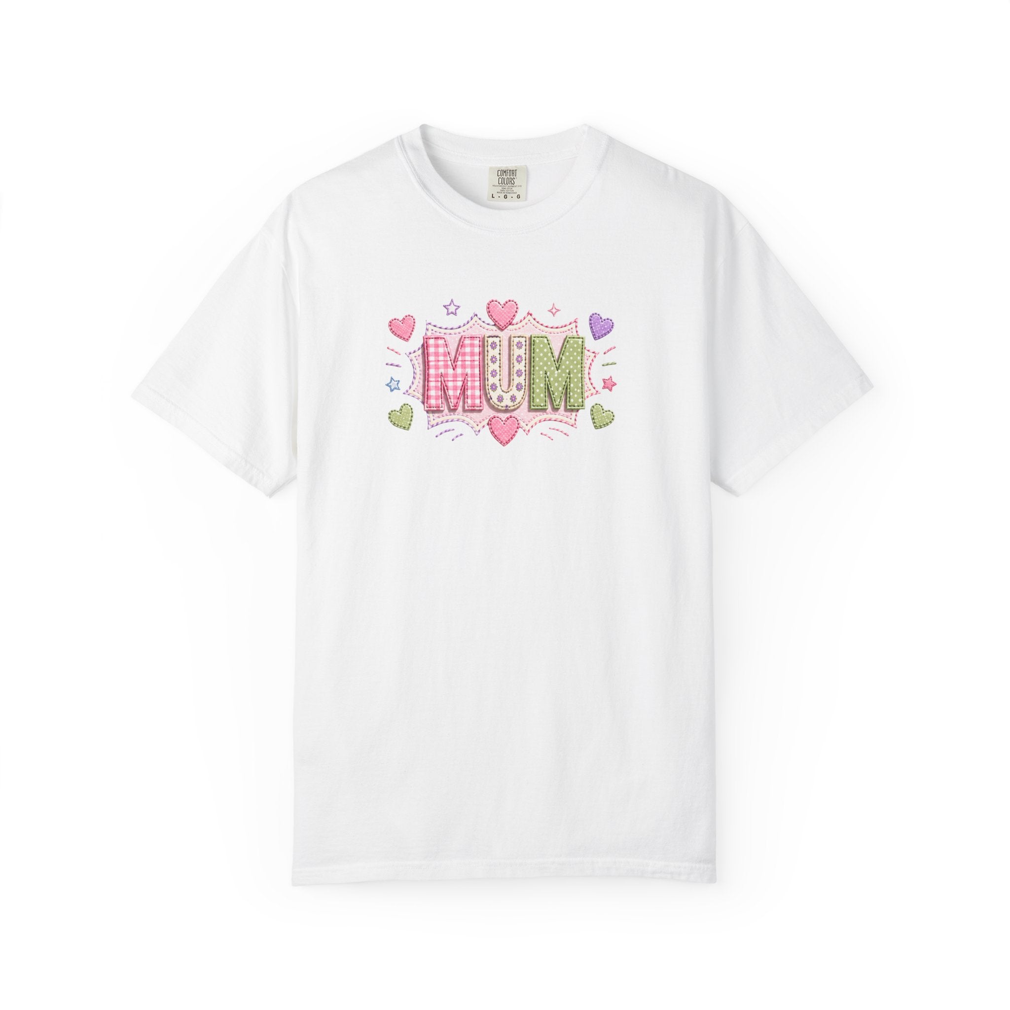 MUM Heart Patch Graphic T-Shirt — Cute Floral Mother’s Day Gift