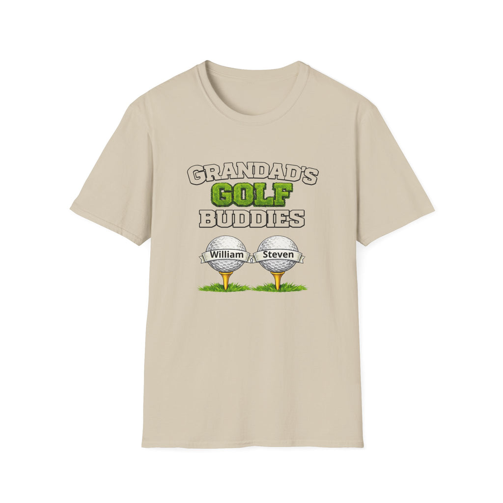 Grandad's Golf Buddies T-Shirt — Personalized Names Golf Tee