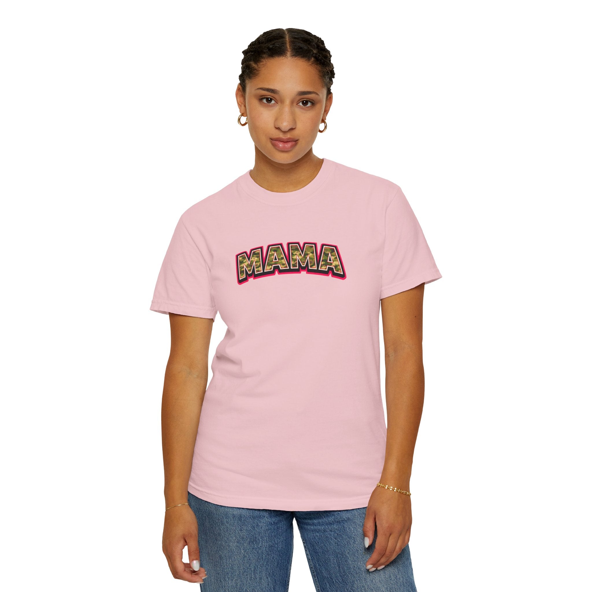 Mama Camo Retro T-Shirt — Vintage Lettering Mother's Day Tee