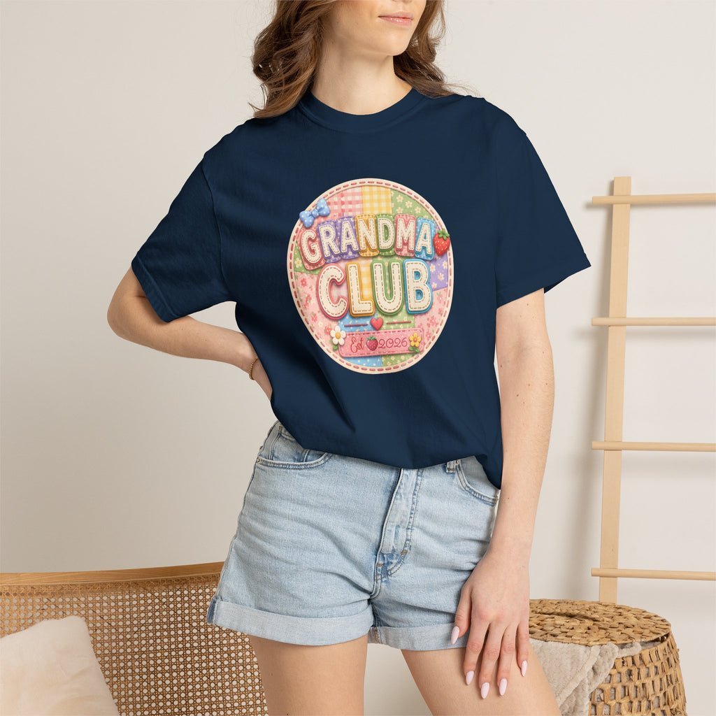 Grandma Club T-Shirt — Cute Retro Floral Badge Tee for Grandmothers