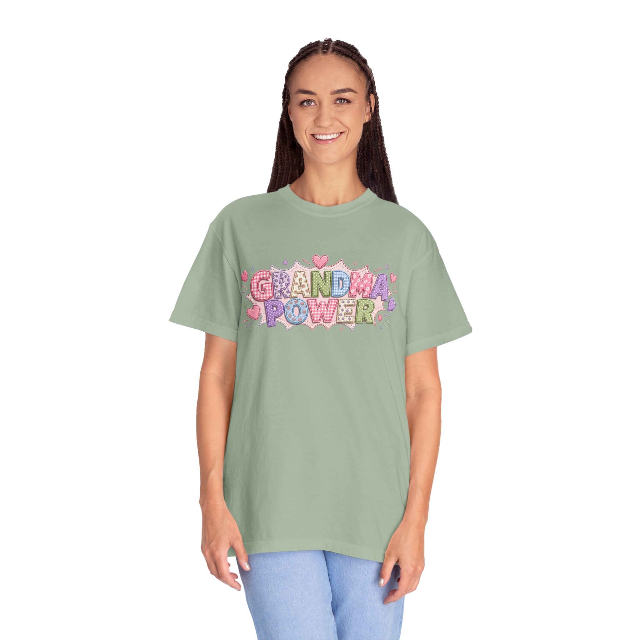Grandma Power T-Shirt — Cute Heart Graphic Tee for Grandmothers