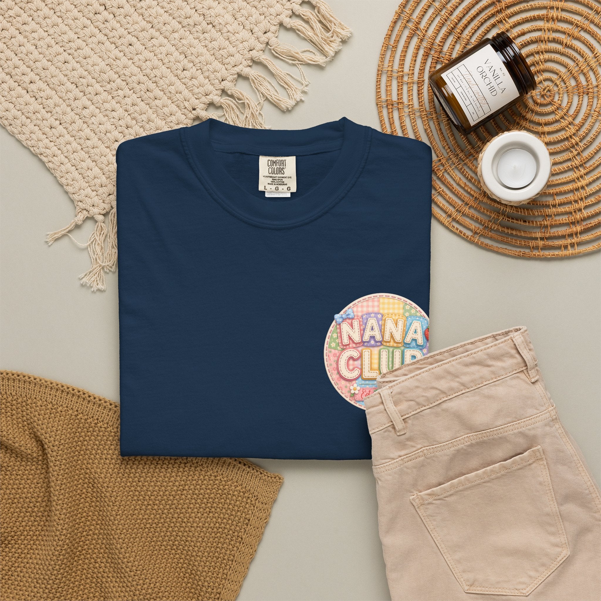 Nana Club T-Shirt — Retro Rainbow Badge Graphic