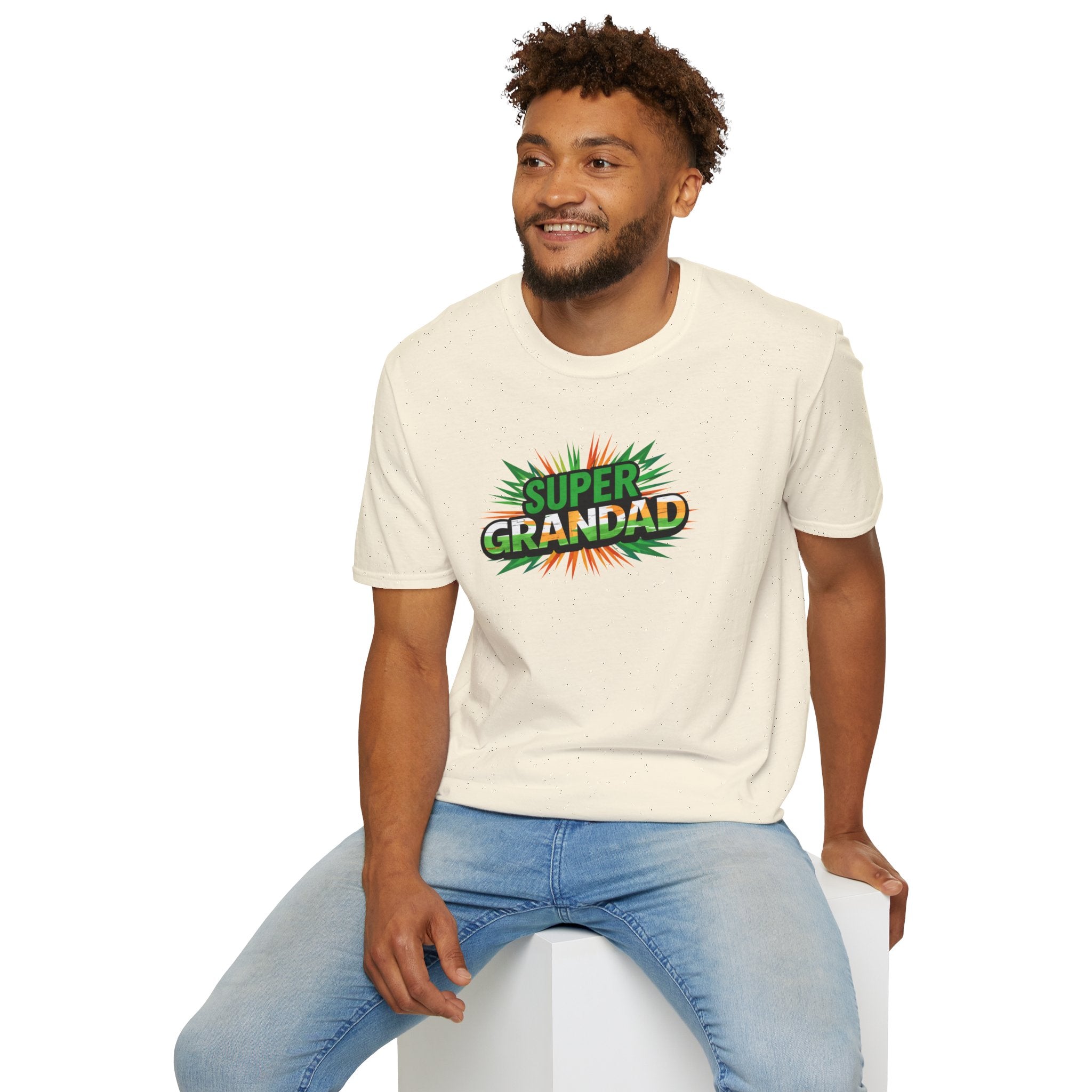 Super Grandad Ireland Flag/Irish themed T-Shirt — Retro Comic Style Gift for Grandpa (Father's Day, Birthday)