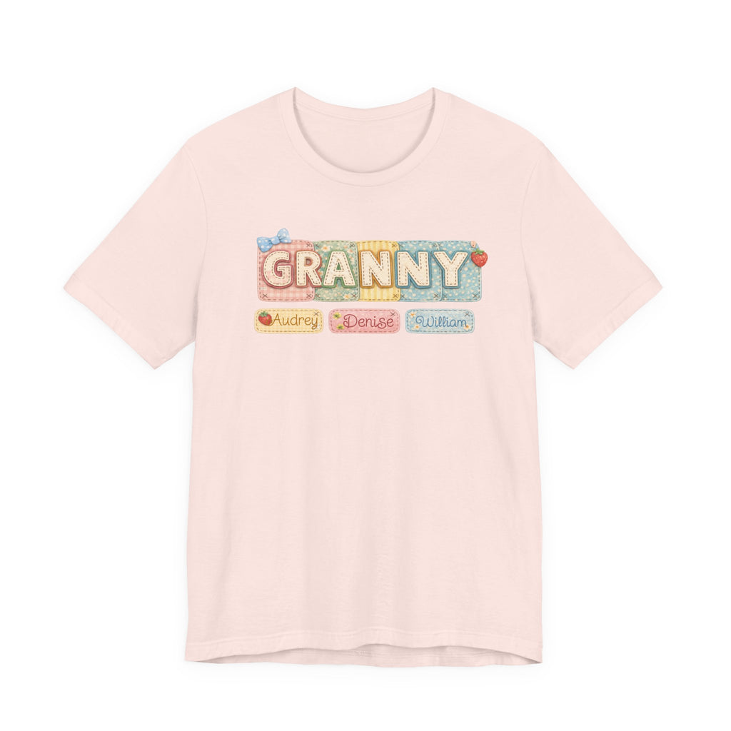 Granny Retro Nameplate T‑Shirt — Personalized Grandma Tee