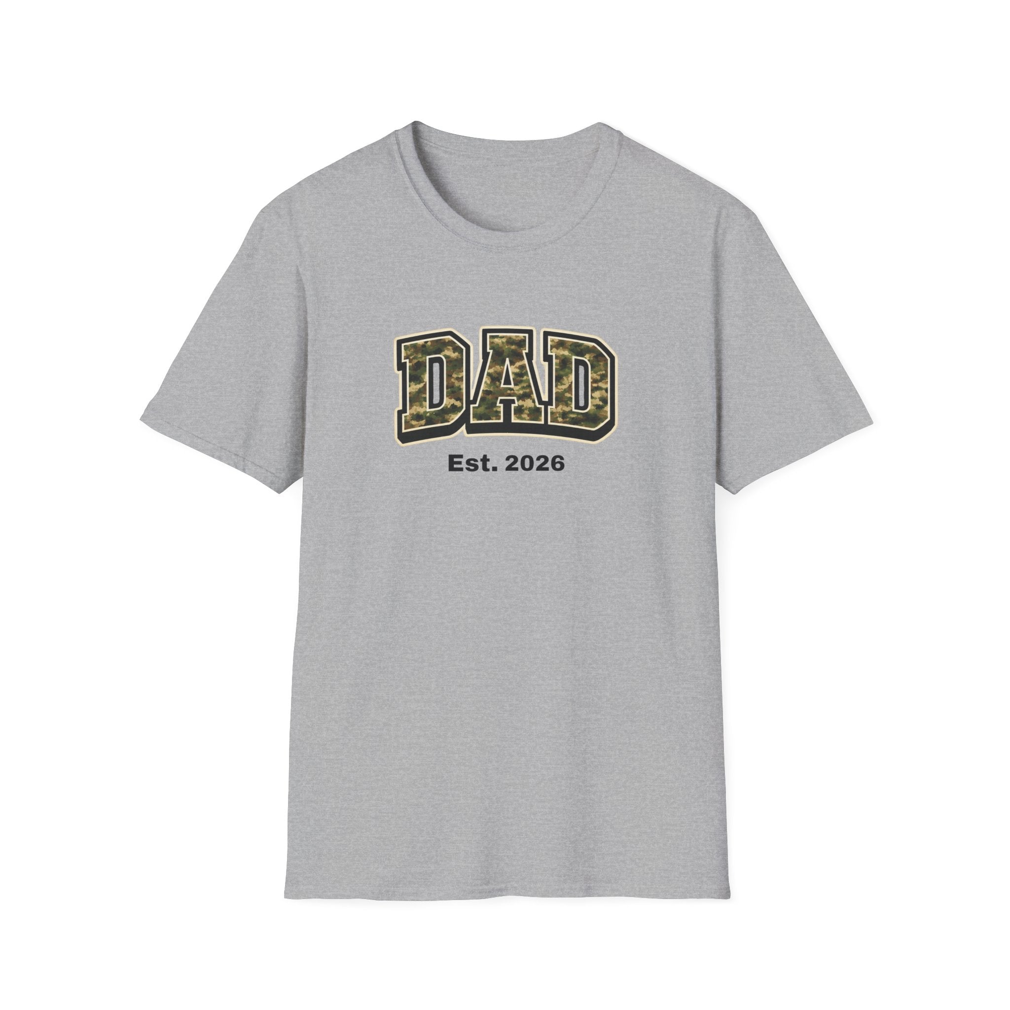Dad Camo T‑Shirt – “DAD Est. 2026” Military Camo Father's Day Tee