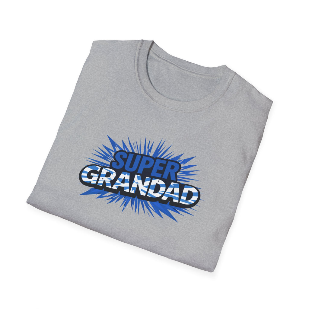 Super Grandad Scotland Flag/Scottish themed T-Shirt — Retro Comic Gift for Grandpa, Father’s Day & Birthday