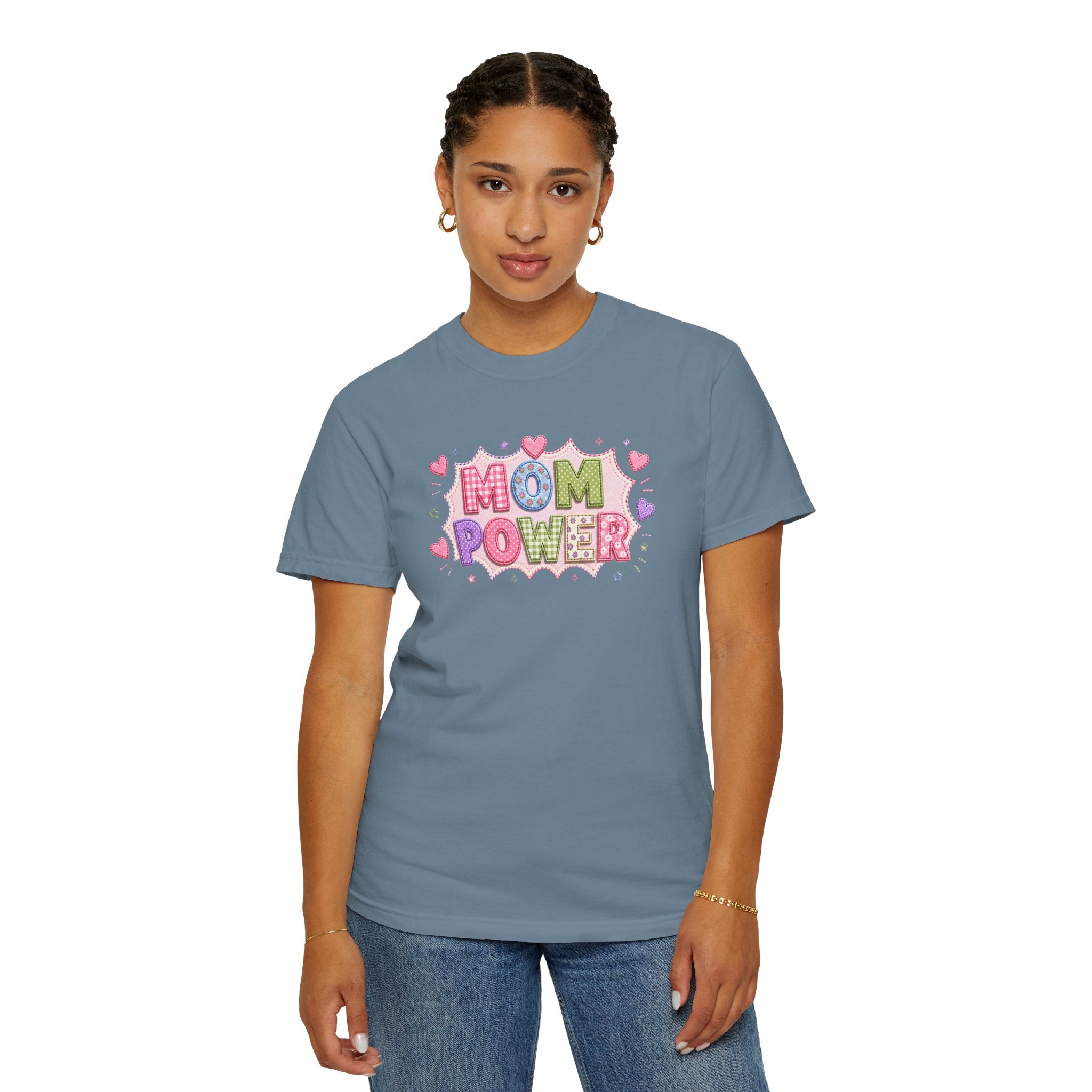 Mom Power T-Shirt — Cute Pastel Heart Mother's Day Tee