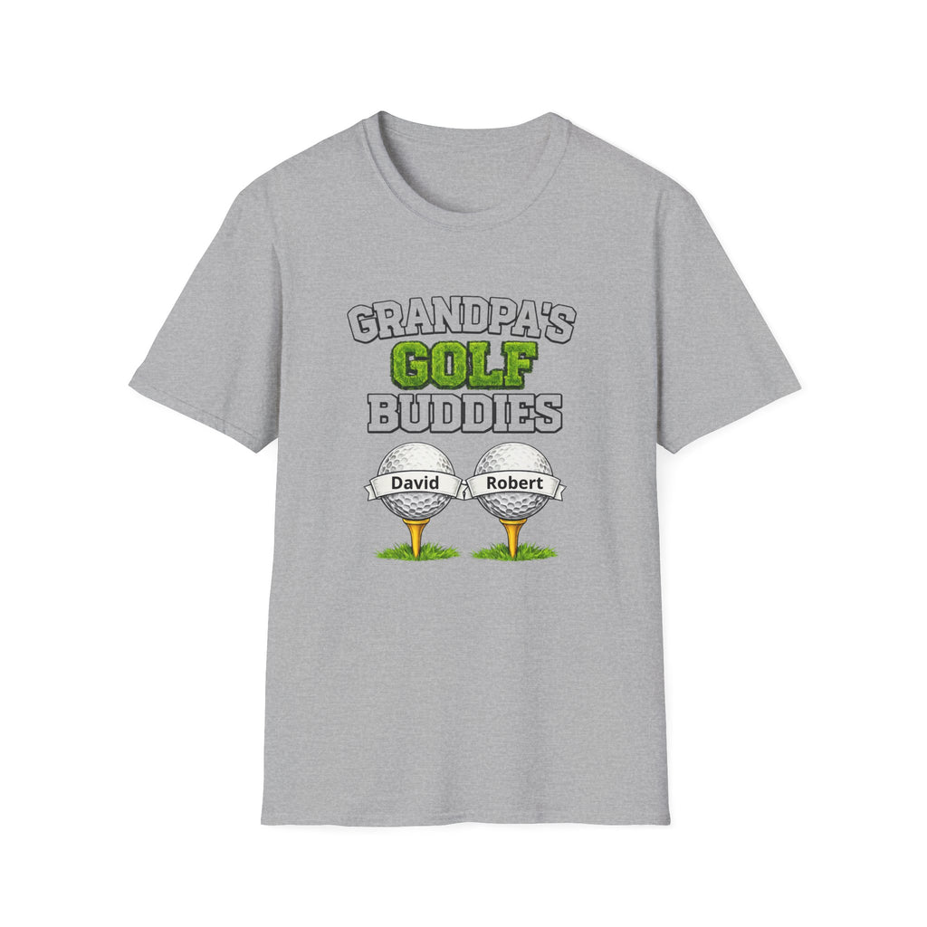 Grandpa’s Golf Buddies T-Shirt — Personalized Names on Golf Balls