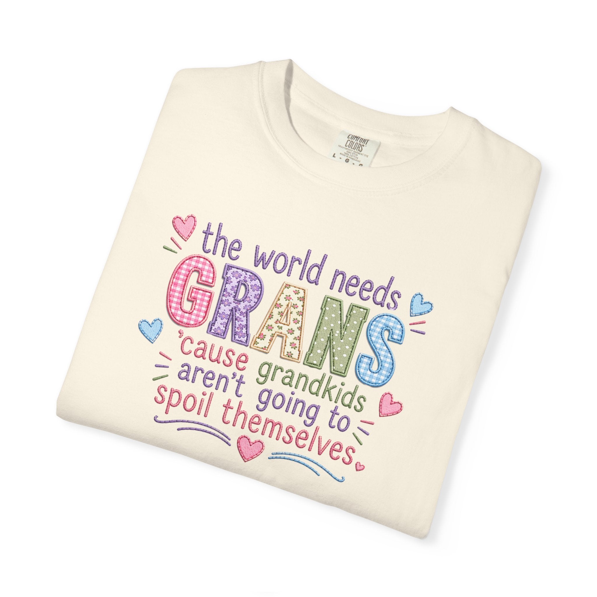 Grandparent T-Shirt - "The World Needs Grans" Cute Pastel Grandkids Gift Tee