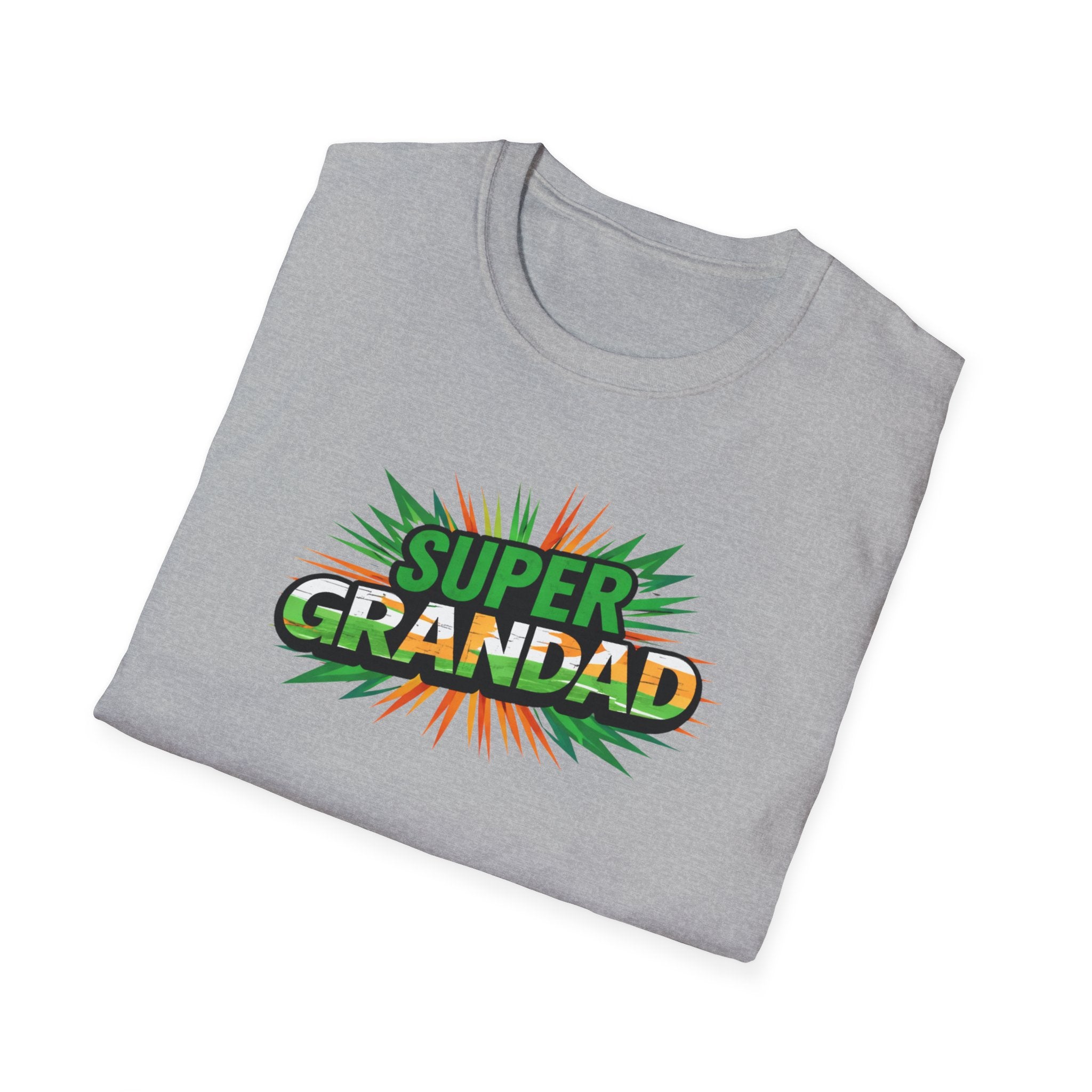 Super Grandad Ireland Flag/Irish themed T-Shirt — Retro Comic Style Gift for Grandpa (Father's Day, Birthday)