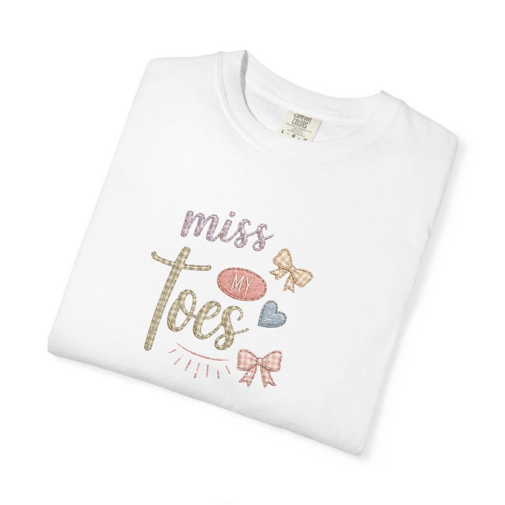 Miss My Toes Graphic T-Shirt – Cute Baby Feet & Bows Tee