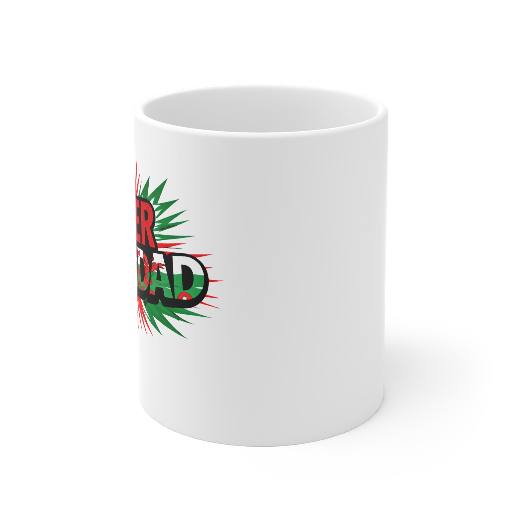 Super Grandad Welsh Flag/Wales themed Mug – Bold Comic-Style Fathers Day Gift for Grandfathers