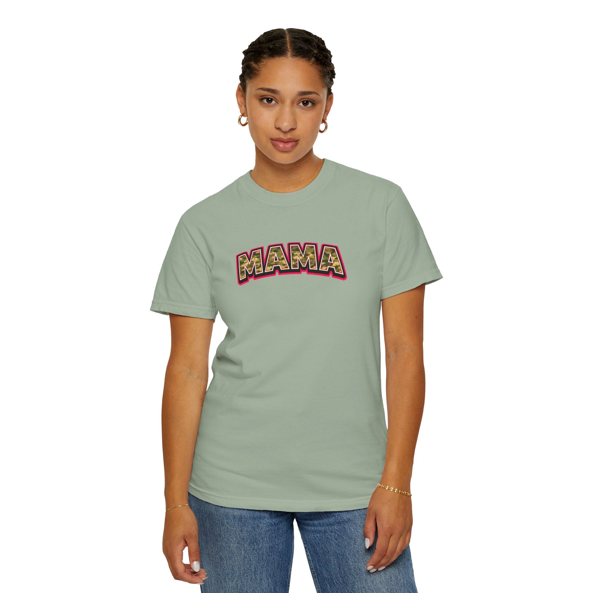 Mama Camo Retro T-Shirt — Vintage Lettering Mother's Day Tee