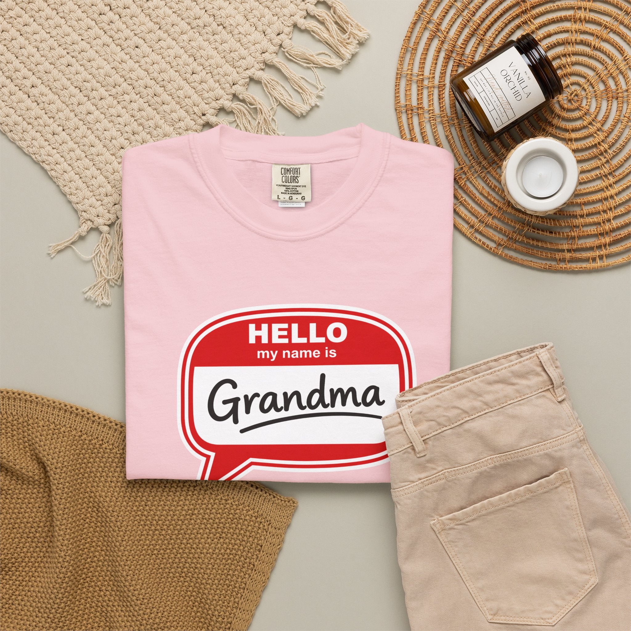 Hello My Name Is Grandma T-Shirt — Funny Grandma Name Tag Tee