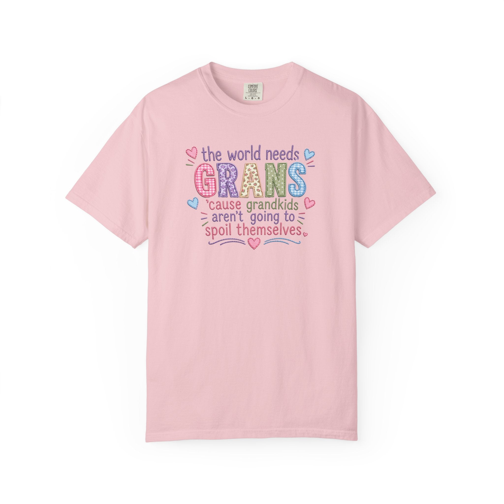 Grandparent T-Shirt - "The World Needs Grans" Cute Pastel Grandkids Gift Tee