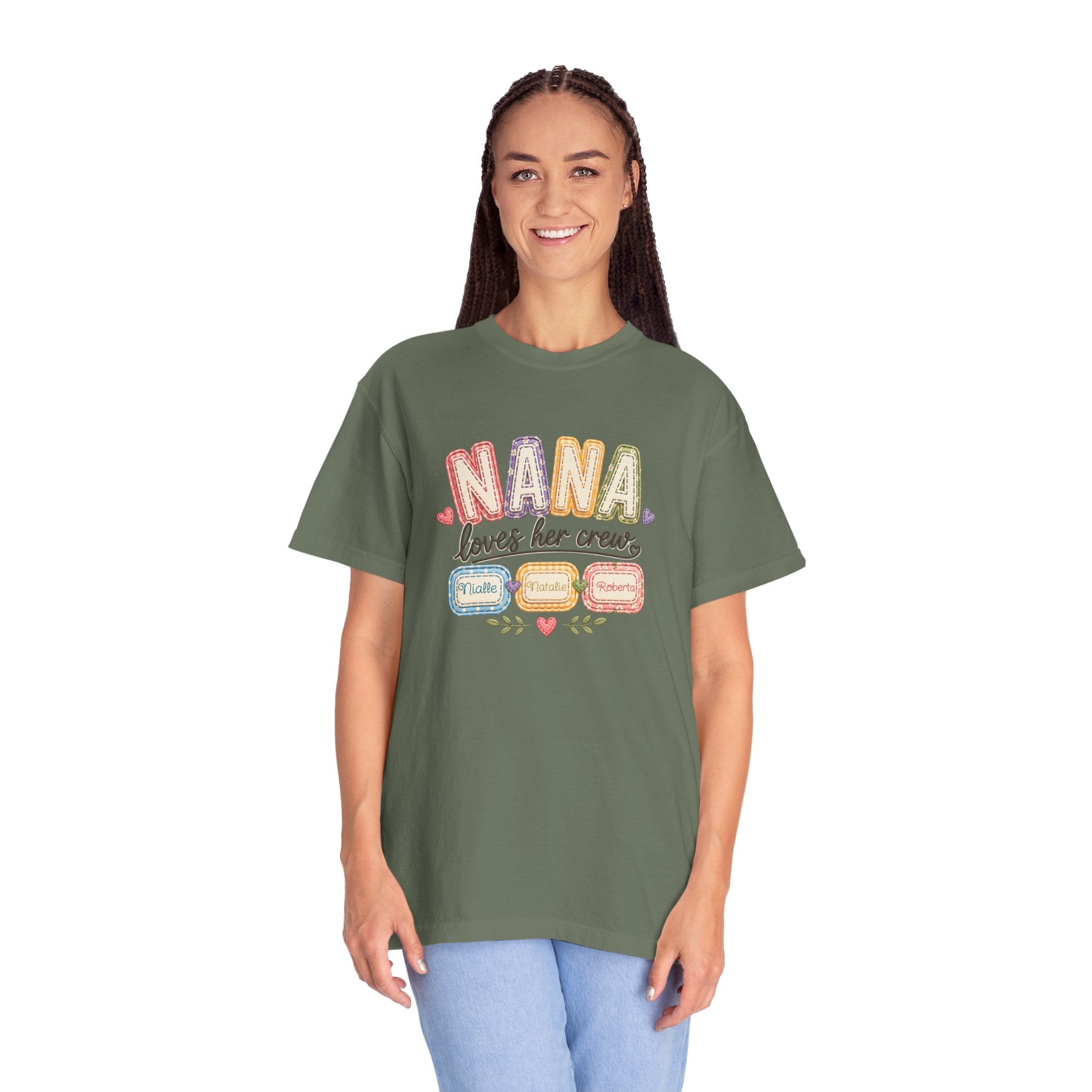 T-Shirt — “Nana Loves Her Crew” Colorful Grandma Family tee