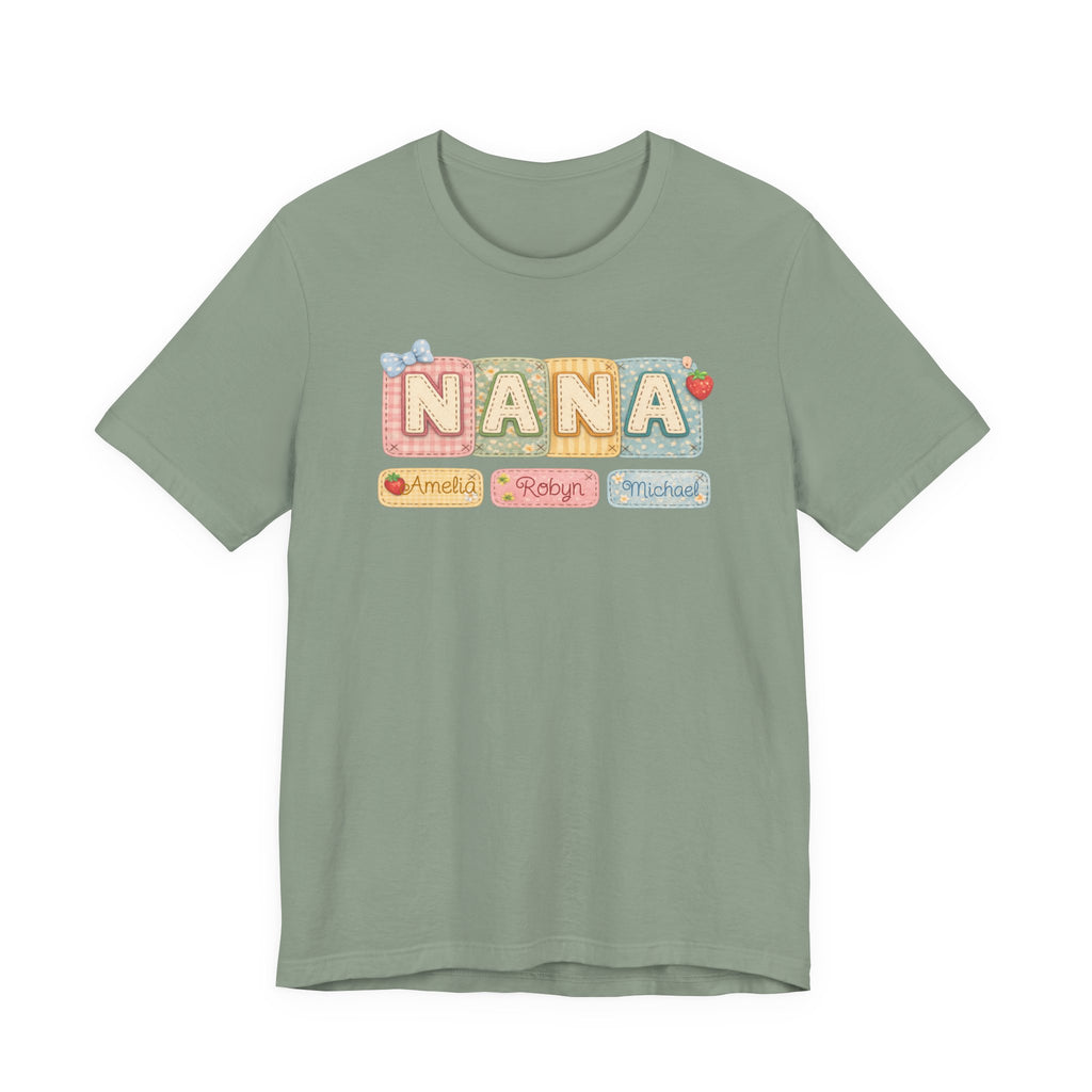 Nana Baby Blocks Tee — Personalized Grandmother Name Shirt