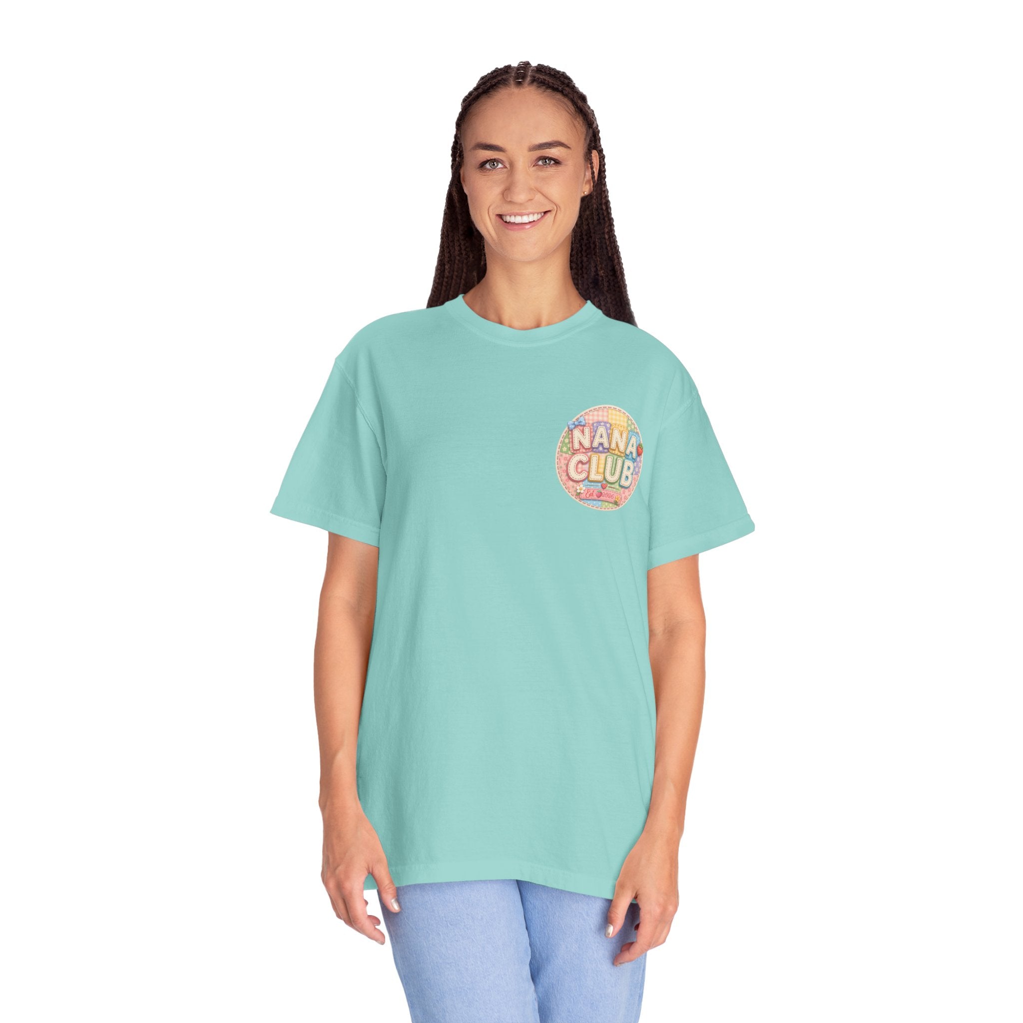 Nana Club T-Shirt — Retro Rainbow Badge Graphic