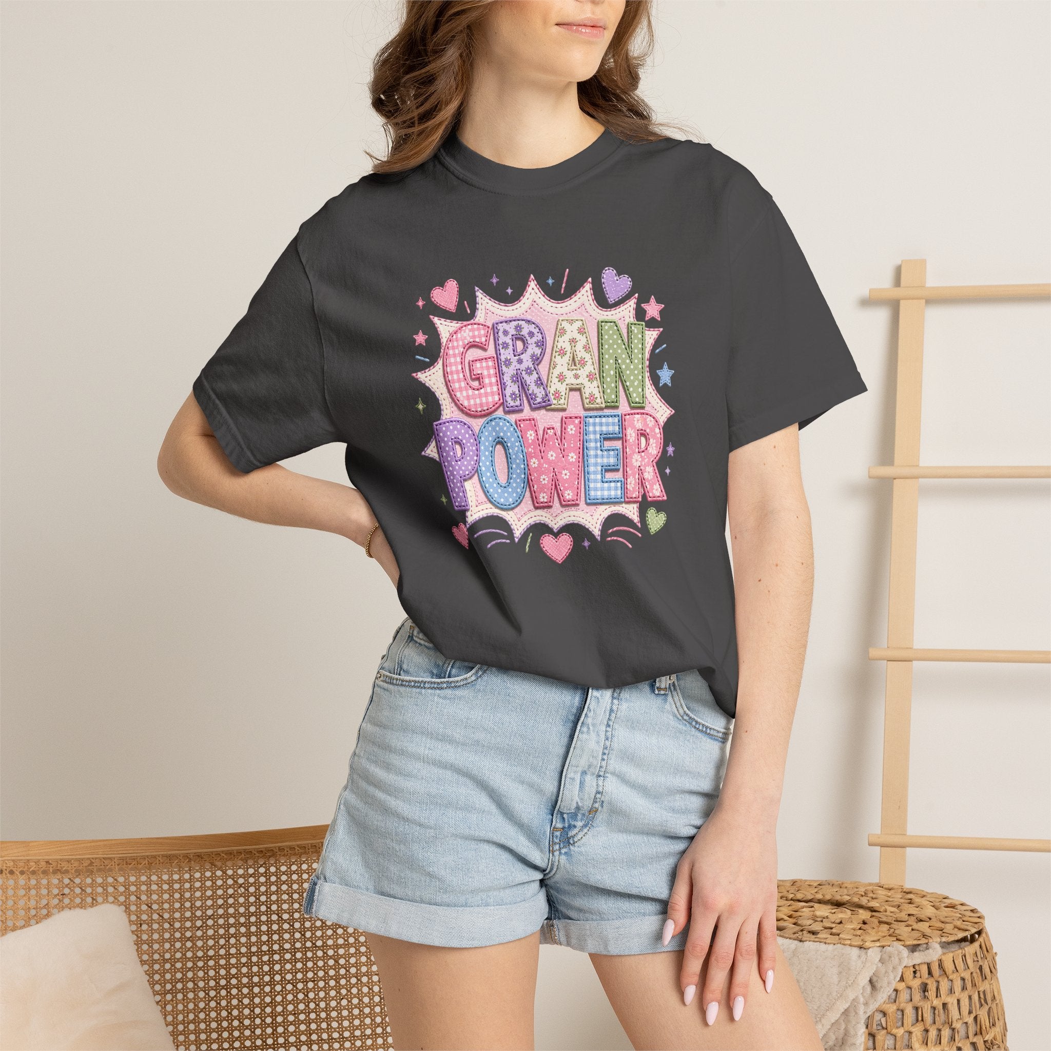 Gran Power T-Shirt — Cute Pastel 'Gran Power' Graphic Tee for Grandparents, Mother's Day Gift