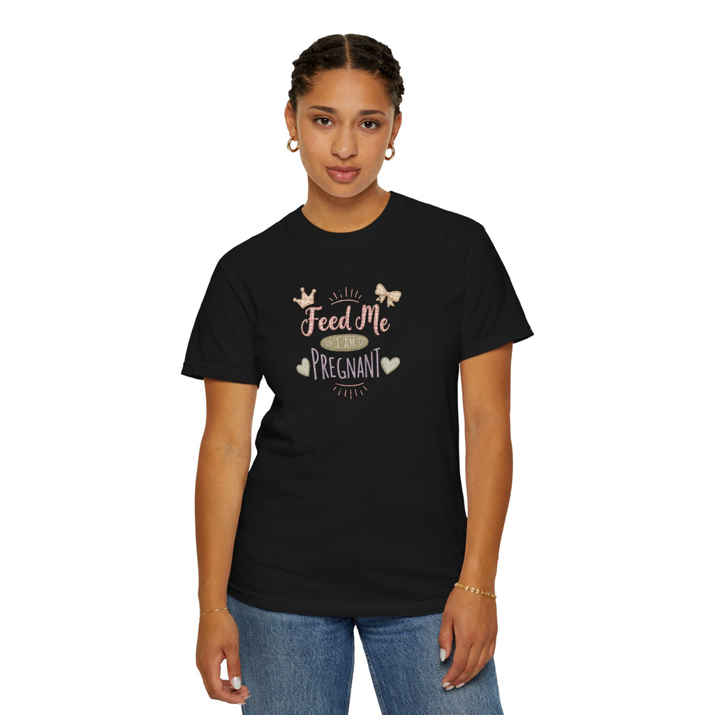 Pregnant 'Feed Me' Tee — Maternity Pregnancy Humor T-Shirt