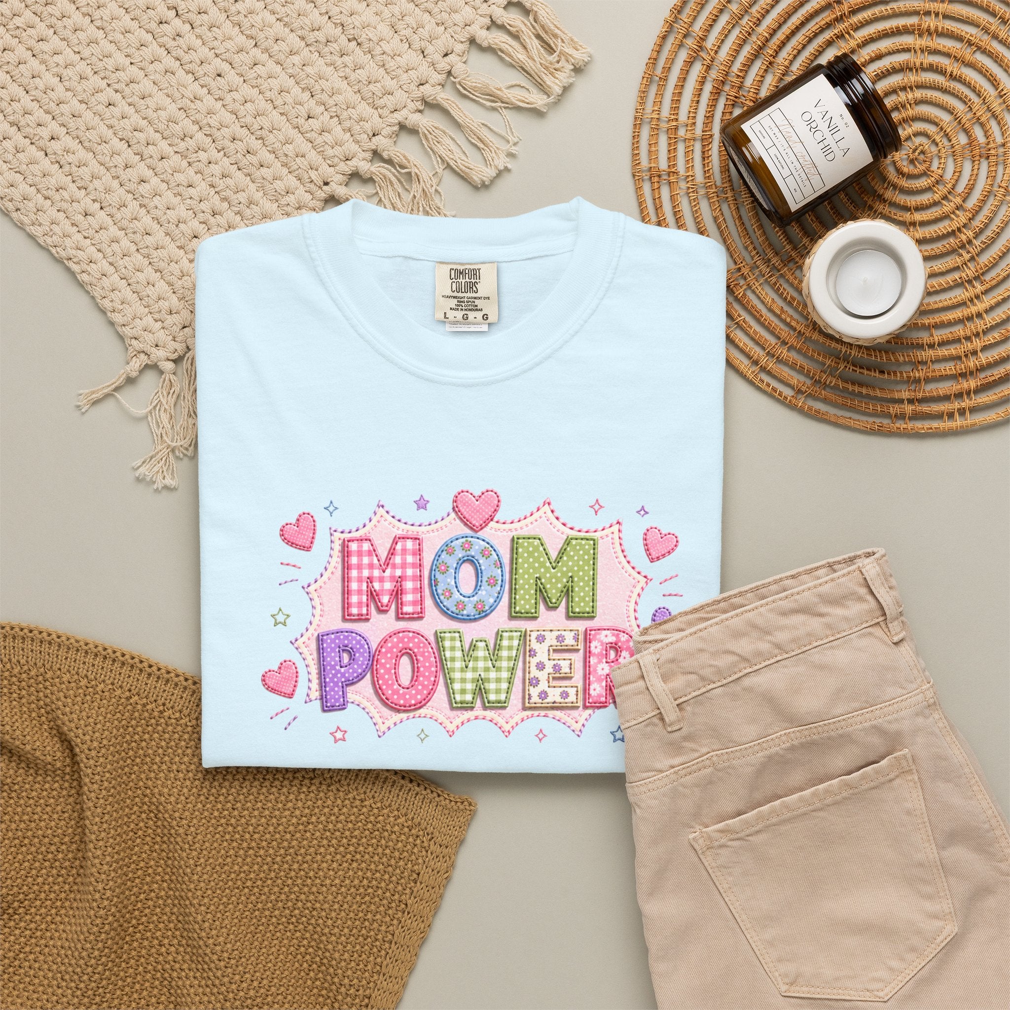 Mom Power T-Shirt — Cute Pastel Heart Mother's Day Tee