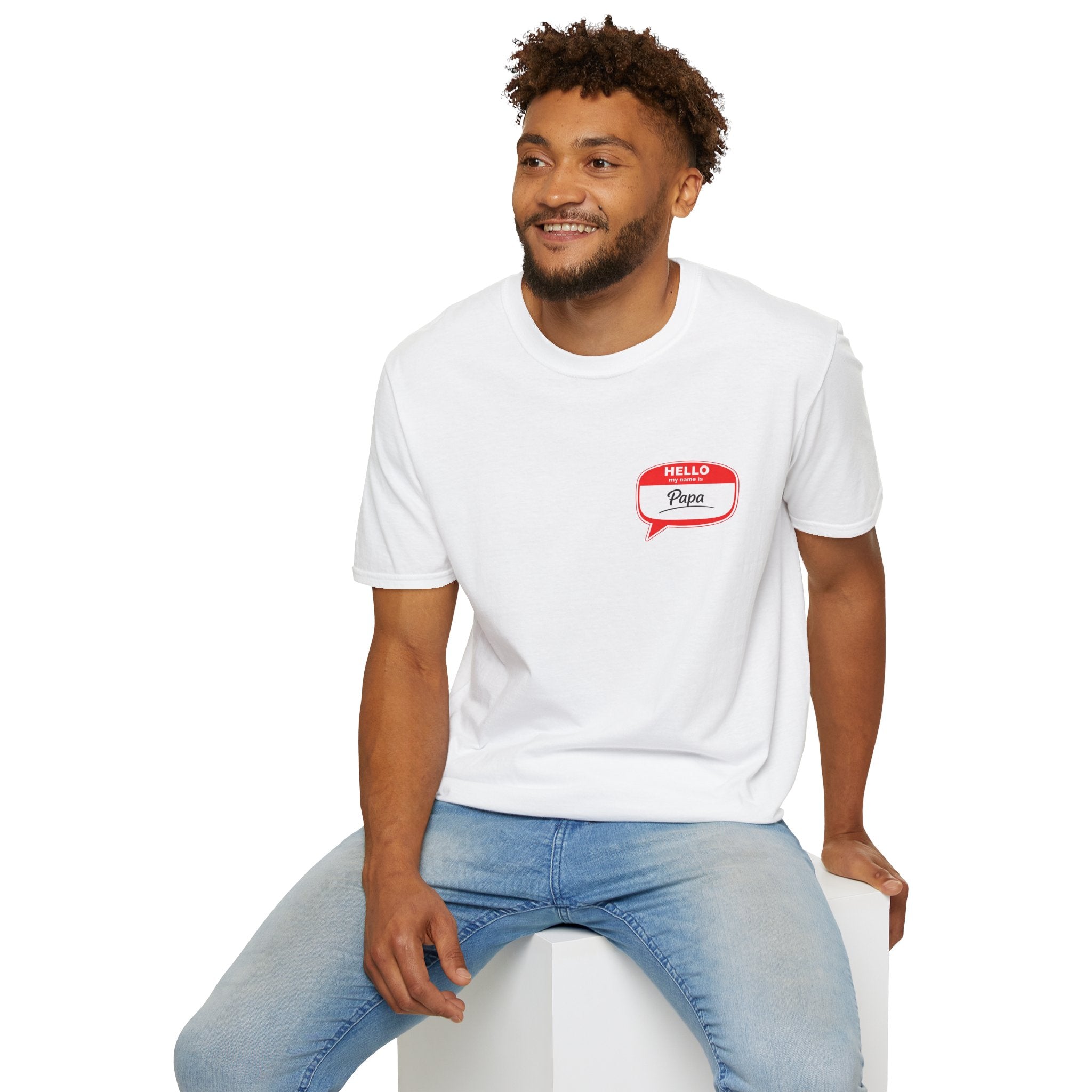 Hello Papa Speech Bubble T-Shirt – Cute Dad Gift for New Fathers & Father’s Day