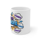 Super Grandpa Comic-Style Mug — Personalized Names Coffee Cup