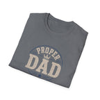 Proper Dad T-Shirt – Vintage Crown Father's Day Tee for Proud Dads